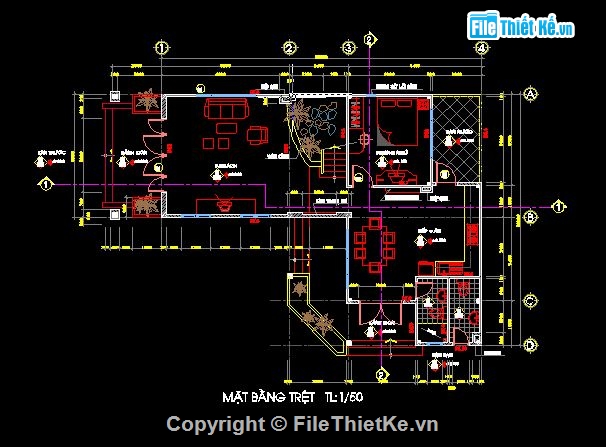 biệt thự 3 tầng,biệt thự đẹp,Bản vẽ thiết kế biệt thự,biệt thự 3 tầng đẹp kích thước 10.2m x 13m